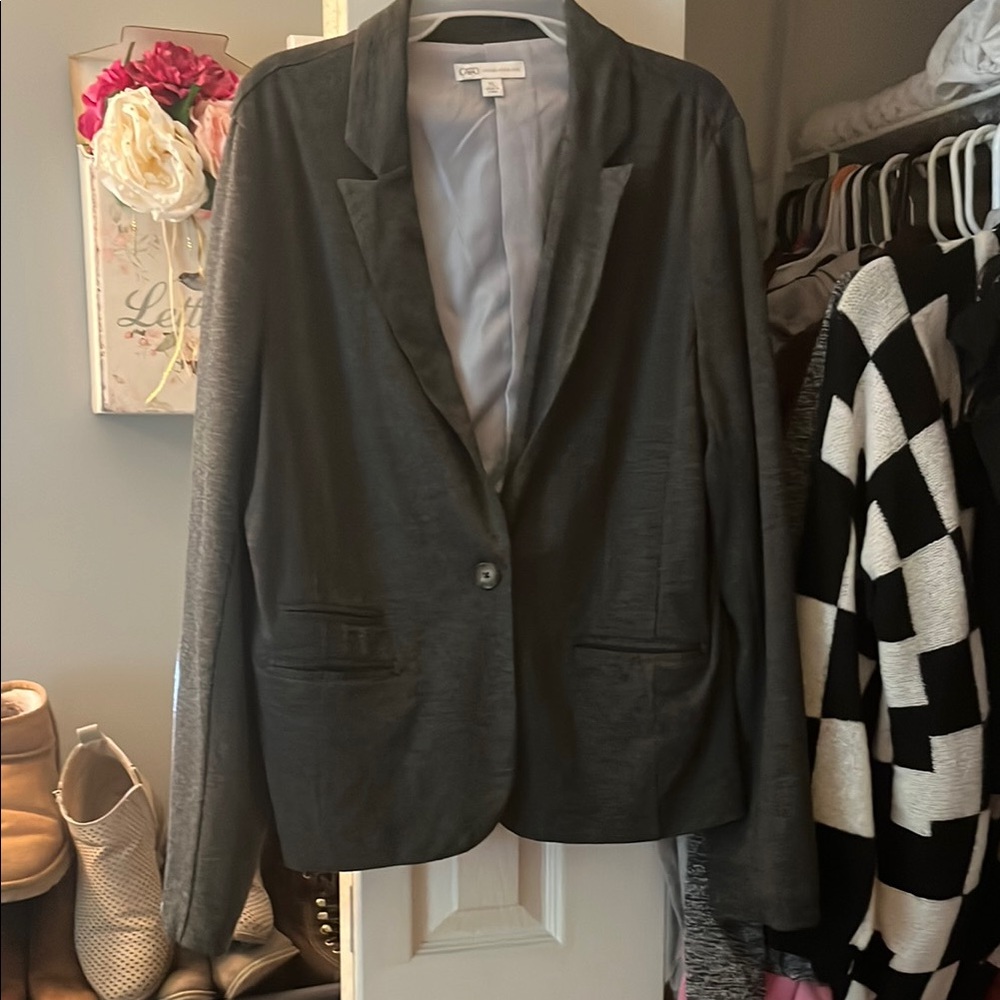 Cato Gray Blazer Tailored Suit Jacket